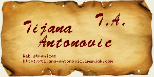 Tijana Antonović vizit kartica
